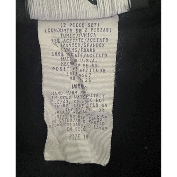 Positive Attitude Sailor Style Tunic Black Beach Cover Nautical Top Sz 18 VTG - Picture 9 of 11